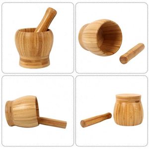 Mortier à ail en bambou, outil de cuisine manuel créatif, écologique, durable, facile à nettoyer, pour usage domestique - Product Image 4