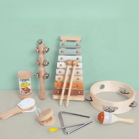 Wooden Musical Instrument Toy Set, Wooden Percussion Instruments for Kids, Montessori Learning Educational Toy for Baby Toddlers