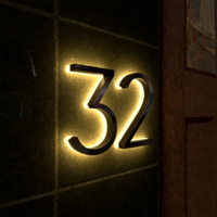 Plaque de numéro de maison lumineuse en acier inoxydable 3D LED, étanche, pour extérieur, jardin, rétroéclairée