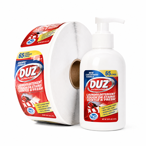 Vente flash - Autocollants adhésifs personnalisés résistants à l'eau pour liquide vaisselle, étiquettes pour papier toilette avec finition brillante, formes personnalisées - Product Image 1