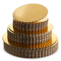 Plateau à gâteau personnalisable en carton ondulé doré, argenté ou blanc – Base en carton pour gâteau