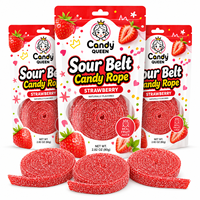 Fabrieksdirect Halal Zure Gummy Roll Candy 40g Regenboog Candy Belts Zure Kauwgommen Groothandel Aangepaste Label Fabrikant