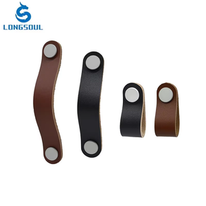 Pegangan kulit pintu lemari kabinet furnitur koper buatan tangan penjualan laris warna kustom - Product Image 4