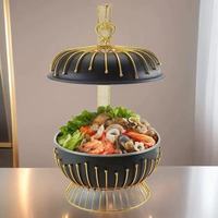 Chauffe-Plats Buffet BOSAI en Acier Inoxydable, Chauffage à l'Alcool Luxe Léger, Finition Dorée, Capacité 8L, Couvercle Suspendu, Idéal Hôtels