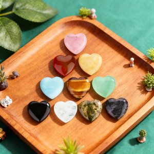 หินควอตซ์คริสตัลรูปหัวใจแบบดิบ30*30*12มม. วัสดุผสมสีสันธรรมชาติบำบัด - Product Image 2