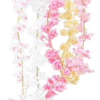 Guirlandes artificielles de fleurs de cerisier pour conduits de climatisation, 135 têtes, bandes de fleurs décoratives en soie plastique GZ289