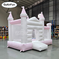 Château gonflable rose pastel, maison de rebond pour mariage avec piscine à balles pour baby shower, photomaton et location pour fêtes