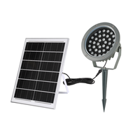 Projecteur LED solaire DC étanche IP65 en aluminium pour extérieur, télécommande, intensité réglable, pour jardin, pelouse, allée, maison