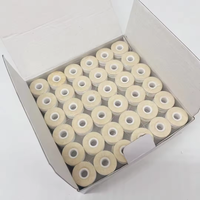 Bobines pré-enroulées de broderie de marque YL en gros, modèle 75D/2, 100 % polyester, taille L, fil à coudre blanc avec côté en papier