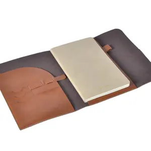 Factory Portfolio Organizer File Folder PU Leather Journal Cover Planner Binder Portfolio Book Protector