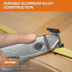 Couteau utilitaire à lame fixe en alliage d'aluminium 521005, coupe-film de sécurité avec lame de découpe pour usage industriel - Product Image 2