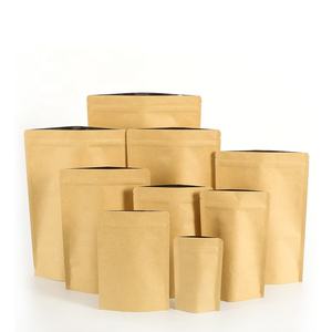 Einfache Standbeutel aus Folienkaschiertem Braunem Kraftpapier mit Reißverschluss - Product Image 3