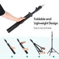 Photographie 50*70cm Softbox 2M Stand Led Ampoule Lumière LED Soft Box Studio Video Light Kit pour Photo Live Streaming
