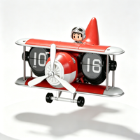 Horloge à bascule en forme d'avion avec un design créatif pour la décoration de bureau, de maison, de cuisine, pour les étudiants et les enfants