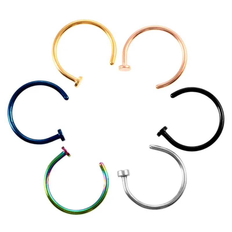 Factory Nose Horseshoe Ring Nose Septum Ring 316L Stainless Steel Circular Piercing Ear Cartilage Tragus Body Jewelry Piercing