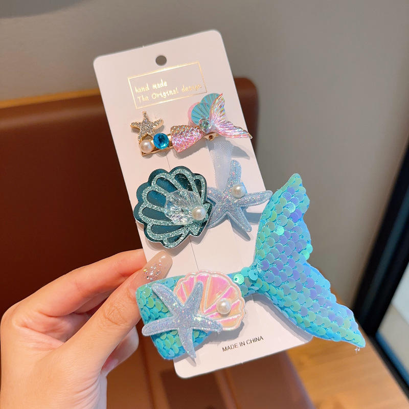 4 blue fishtail 3 - piece card set