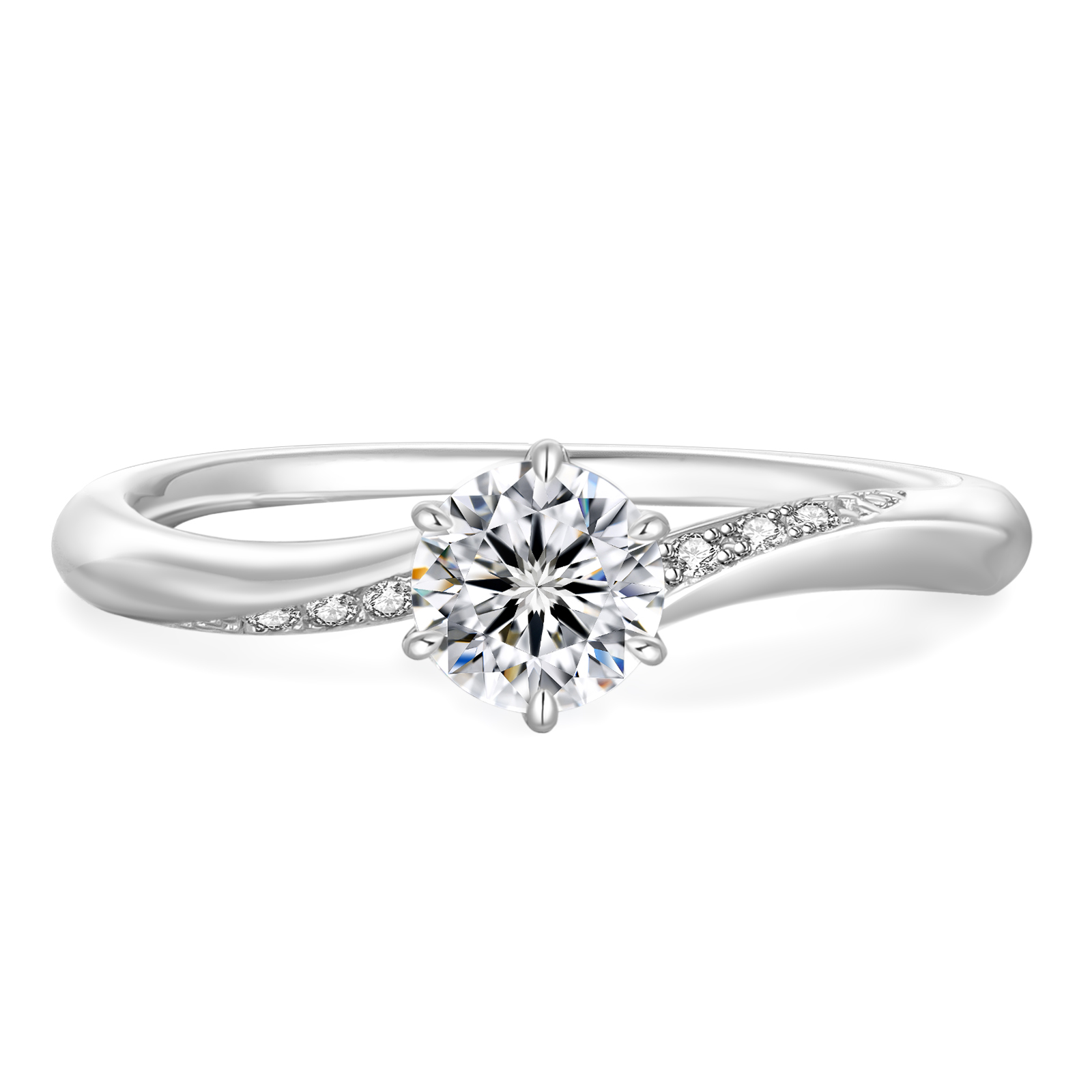 0.3ct White Color Moissanite Ring