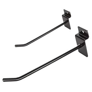 Supports de Présentation Réglables Noirs en Métal pour Panneaux Rainurés (Slatwall) et Étagères en Verre – Crochets et Accroches pour Supermarchés – Prix Abordable - Product Image 6