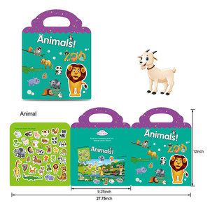 Bambini educativi del tema della foresta prescolare che imparano il libro di <span class=keywords><strong>adesivi</strong></span> in silicone riutilizzabile con animali - Product Image 6