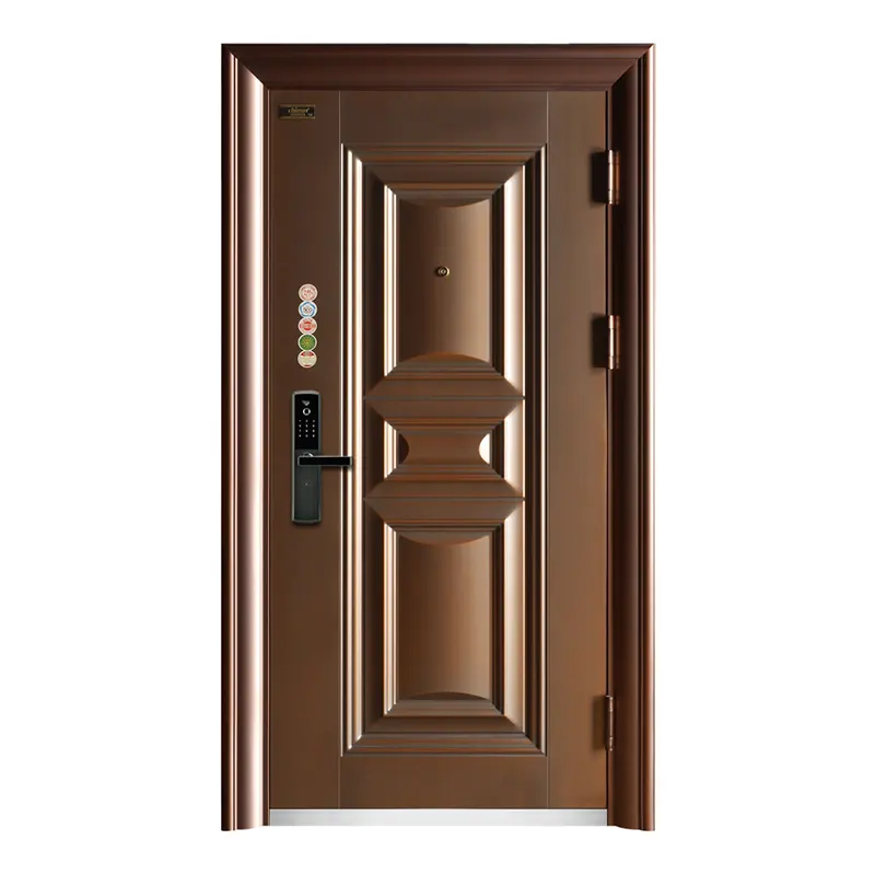 ローマの柱が付いている贅沢な頑丈な鋼鉄正面玄関のセキュリティ鋼鉄金属の入口のドアのクーパー色