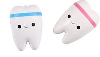 Balles anti-stress directes d'usine BSBH peluche douce à montée lente en forme de dent de kwaii jouet anti-stress personnalisé boule de mousse de pu de dessin animé