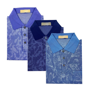 Chemises en lin de polo de golf en coton imprimé personnalisé logo brodé personnalisé bleu marine - Product Image 1