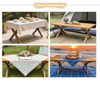 Table de mariage rectangulaire pliante en bois de 240 cm (8 pieds) pour événements et fêtes en extérieur, style ferme