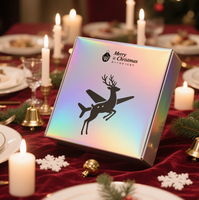 Boîte d'emballage postale en carton ondulé personnalisée, laminage mat, gaufrage, holographique, logo gratuit pour cadeaux de Noël recyclables