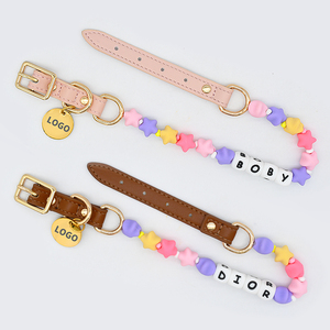 Collar de Dijes Personalizado de PVC para Mascotas Hecho a Mano con Cuentas y Placa de Nombre, Accesorios de Joyería Elegantes para Perro al por Mayor - Product Image 5