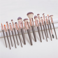 Kuas Makeup Bulu Halus Berkualitas Terbaik Harga Terjangkau, Set Kosmetik 16pcs Hitam Profesional, Vendor Logo Kustom, Grosir