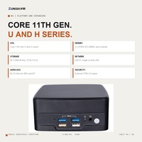 4 Port Display Mini PC Core Generasi ke-11 HD 2.0 Tipe-C dengan DP DDR4 M.2 2280 I226-V Bodi Logam Komputer Industri