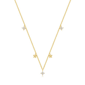 Collier empilable CANNER en argent sterling 925 avec pendentif goutte d'eau fleur et zircon blanc 5A plaqué or 18 carats pour femme - Product Image 1