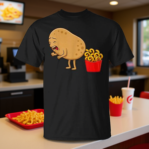 Camiseta Curly Fries Potato Food Eaters, color negro, unisex, talla para adultos - Product Image 3