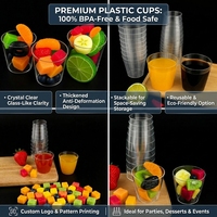 Gobelets à shot en plastique transparent épaissi de 6 cm, 100 ml, sans BPA, de qualité alimentaire, pour dégustations, desserts et événements