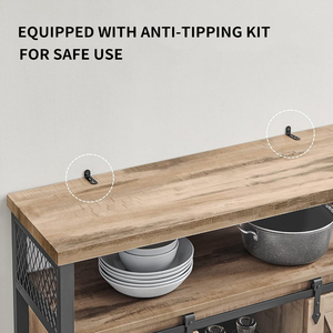 Muebles de <span class=keywords><strong>Cocina</strong></span> Estilo Rústico con Puertas Corredizas, Aparador, <span class=keywords><strong>Mueble</strong></span> para Comedor, Bar de Vinos y Café - Product Image 3