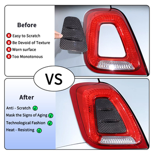 Para <span class=keywords><strong>Fiat</strong></span> 500 de <span class=keywords><strong>2021</strong></span> a 2023, Accesorios Exteriores de Fibra de Carbono Real, Cubierta Decorativa Central para la Luz Trasera - Product Image 2