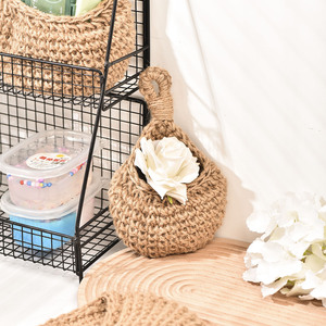 Woven Basket Round Cotton Rope <b>Wall</b> Mounted <b>Storage</b> Basket For Fruit Vegetables Home Decor - Product Image 2