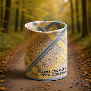 Foulard triangolare stampato FulareS 60x135 cm, accessorio multifunzionale per uomo e donna, per tutte le stagioni, motivo floreale, poliestere e cotone - Product Image 3