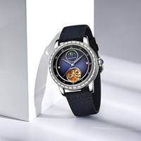 Montre squelette de luxe FORSINING pour homme, en acier inoxydable, forme ovale, bracelet en cuir de 22 mm, automatique, mécanique, sport, montre-bracelet, Reloj