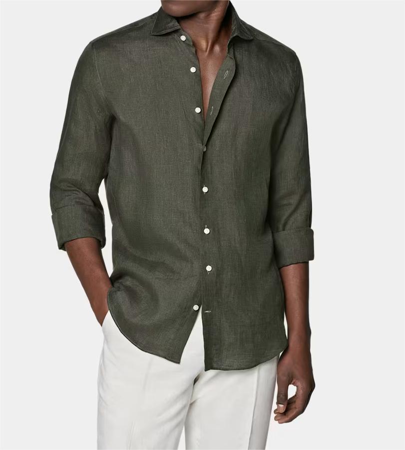 ODM Mens Casual Linen Quần Áo Bãi Biển Thời Trang Mới Mùa Hè Cotton Linen Giản Dị Lớn Lỏng Mềm Dài Tay Áo Sơ Mi