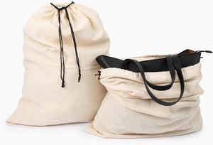 Sacs de rangement anti-poussière en coton biologique avec fermeture à cordon en toile - Product Image 2