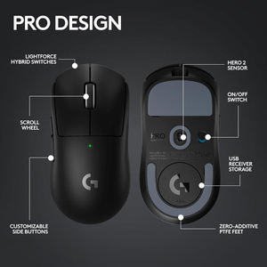 เมาส์เกมมิ่งไร้สาย Logitech G PRO X SUPERLIGHT 2 น้ำหนักเบาเพียง 60 กรัม เซ็นเซอร์ HERO 2 ความละเอียด 44000 DPI พร้อมไฟ RGB - Product Image 4