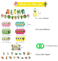 Sommer Strand Pool Aloha Thema Abschlussball Party Ananas Flamingo Banner Flagge Cupcake Kuchen Topper Helium Bedruckte Latex-Ballons Deko