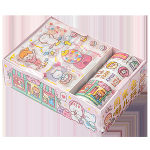 1 caja por juego de cintas adhesivas AMD, caja de regalo, estilo Instagram, materiales frescos, juego de pegatinas de dibujos animados, pegatinas de rollo de película para niños - Product Image 5