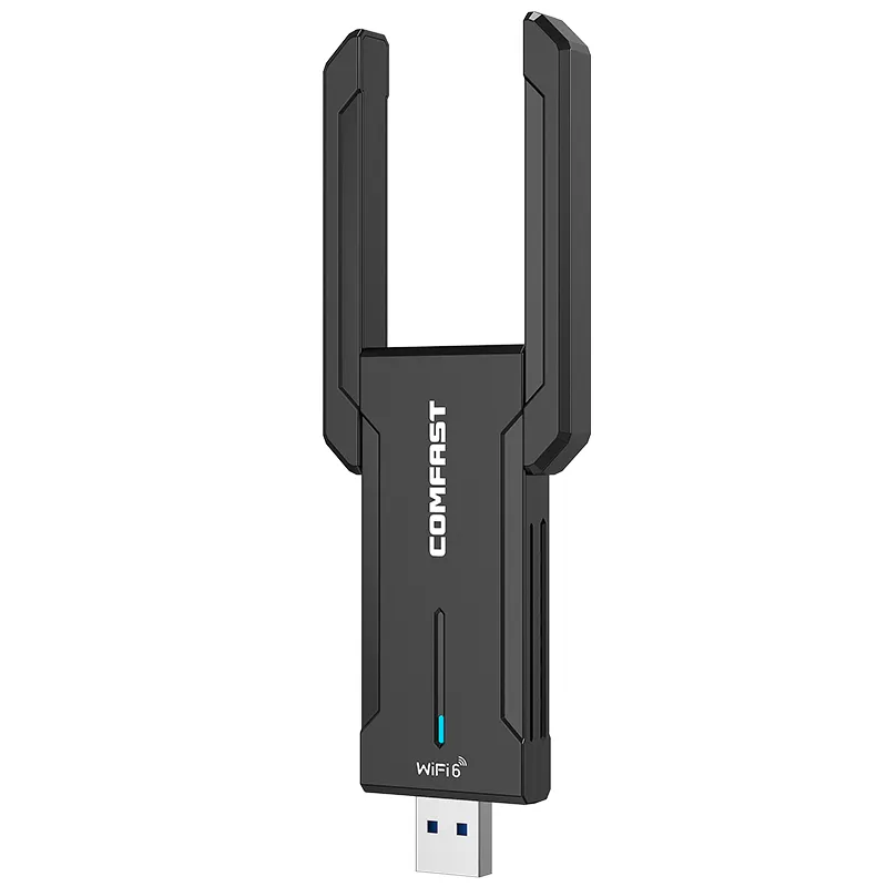 NEWFAST AX5400 Adaptateur WiFi 6, AX5400Mbps WiFi 6E Tri-Bande Gigabit Speed E-Sports Adaptateur sans fil pour PC de jeu, USB 3.0 WiFi D
