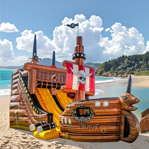 Barco pirata profesional hecho a medida <span class=keywords><strong>Castillo</strong></span> inflable Aventura emocionante para niños con trampolín hinchable de tema náutico - Product Image 1