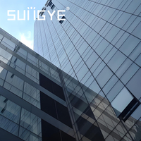 Mur rideau commercial SUNGYE en aluminium, isolation acoustique, verre double Low-E, efficacité énergétique, pour centre commercial, villa, hall