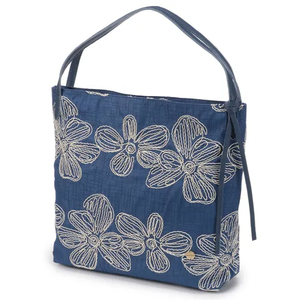 Bolso de mano con bordado de patrones, fibra de poliéster + material de piel de vaca, bolso diario para mujer, bolso de mano de estilo retro - Product Image 3