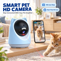 Kamera Laser Interaktif untuk Hewan Peliharaan WiFi Nirkabel, Kamera Kucing yang Dapat Diputar dengan Kontrol Mainan Laser Otomatis, Kamera Pemantau Hewan Peliharaan untuk Kucing