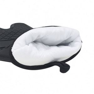 Printed Double Layer Heat Resistant Non-Slip <b>Silicone</b> Cotton Oven Mitts Dishwasher Safe Design for Kitchen Microwave - Product Image 2